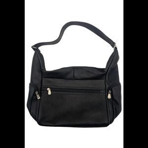 Le Donne Leather Aria Hobo Shoulder Bag Black